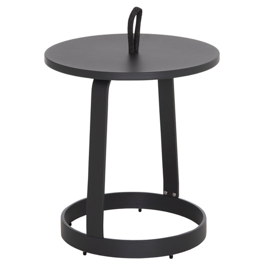 Outdoor Side Table Mino Hm6433.01 Aluminum & Rope In Grey Φ47x53hcm.