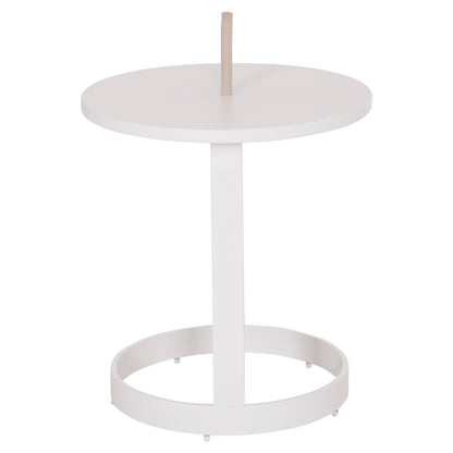Outdoor Side Table Mino Hm6433.02 Aluminum White & Rope Beige Φ47x53hcm.