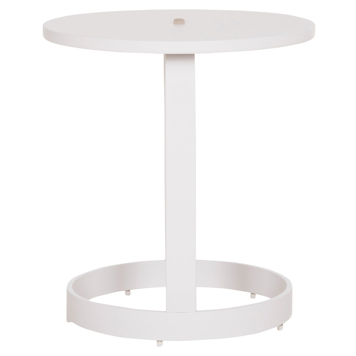 Outdoor Side Table Mino Hm6433.02 Aluminum White & Rope Beige Φ47x53hcm.