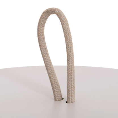 Outdoor Side Table Mino Hm6433.02 Aluminum White & Rope Beige Φ47x53hcm.