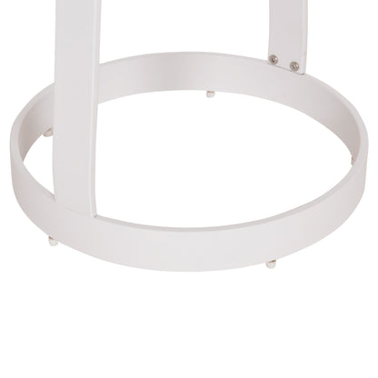 Outdoor Side Table Mino Hm6433.02 Aluminum White & Rope Beige Φ47x53hcm.