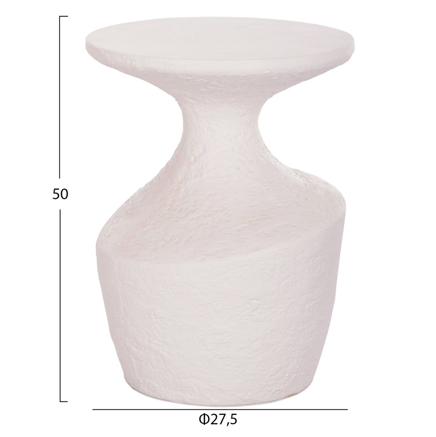 Side Table Rebon Hm18156.02s Fiber Cement In White--Φ27.5x50hcm