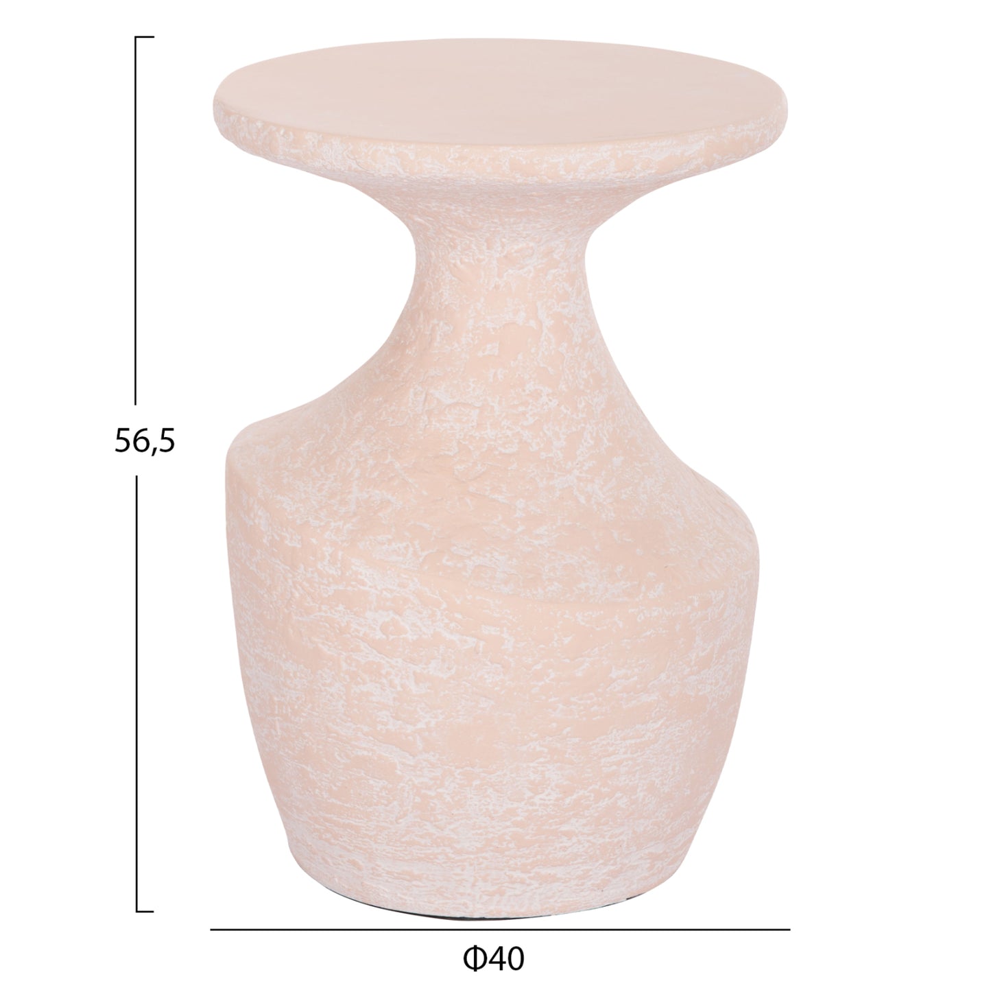 Side Table Rebon Hm18156.04l Fiber Cement In Peach Color--Φ40x56.5hcm