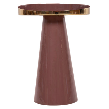 Side Table Latur Hm4250.06 Metal In Brownish Red-gold Φ30,5x39-42hcm.
