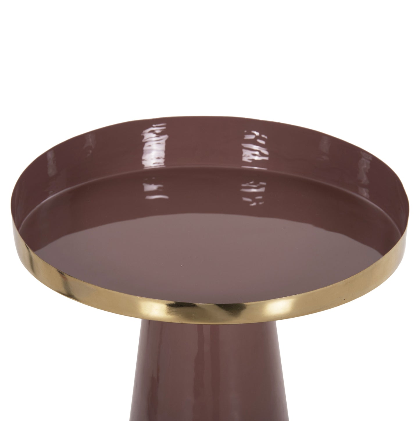 Side Table Latur Hm4250.06 Metal In Brownish Red-gold Φ30,5x39-42hcm.
