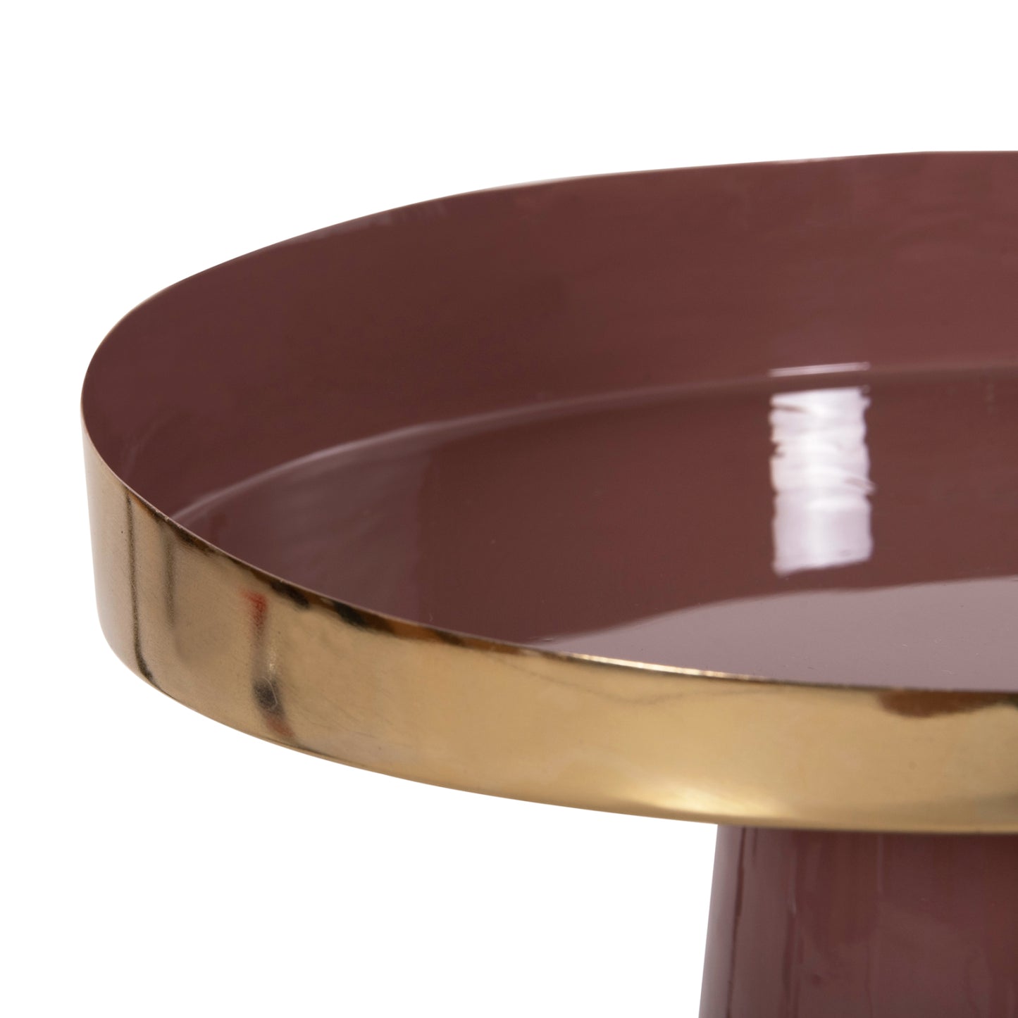 Side Table Latur Hm4250.06 Metal In Brownish Red-gold Φ30,5x39-42hcm.