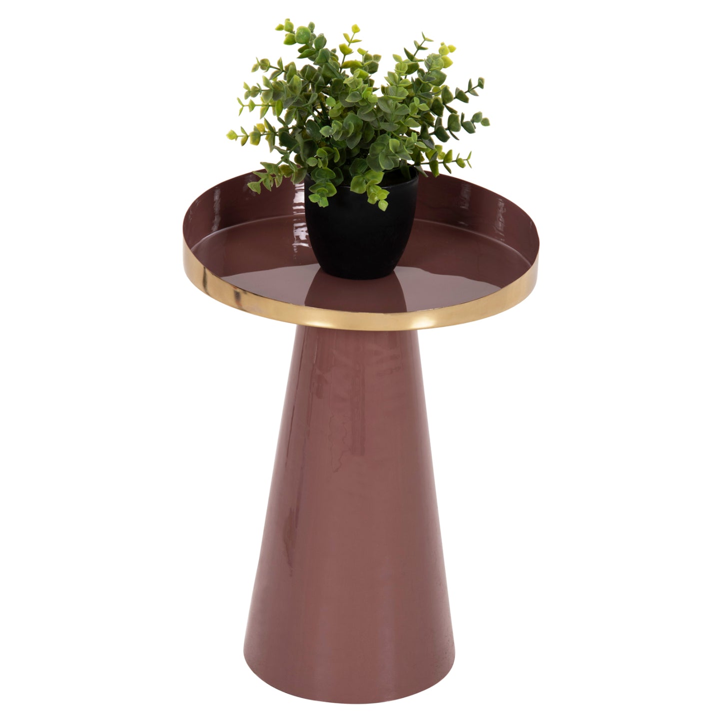 Side Table Latur Hm4250.06 Metal In Brownish Red-gold Φ30,5x39-42hcm.