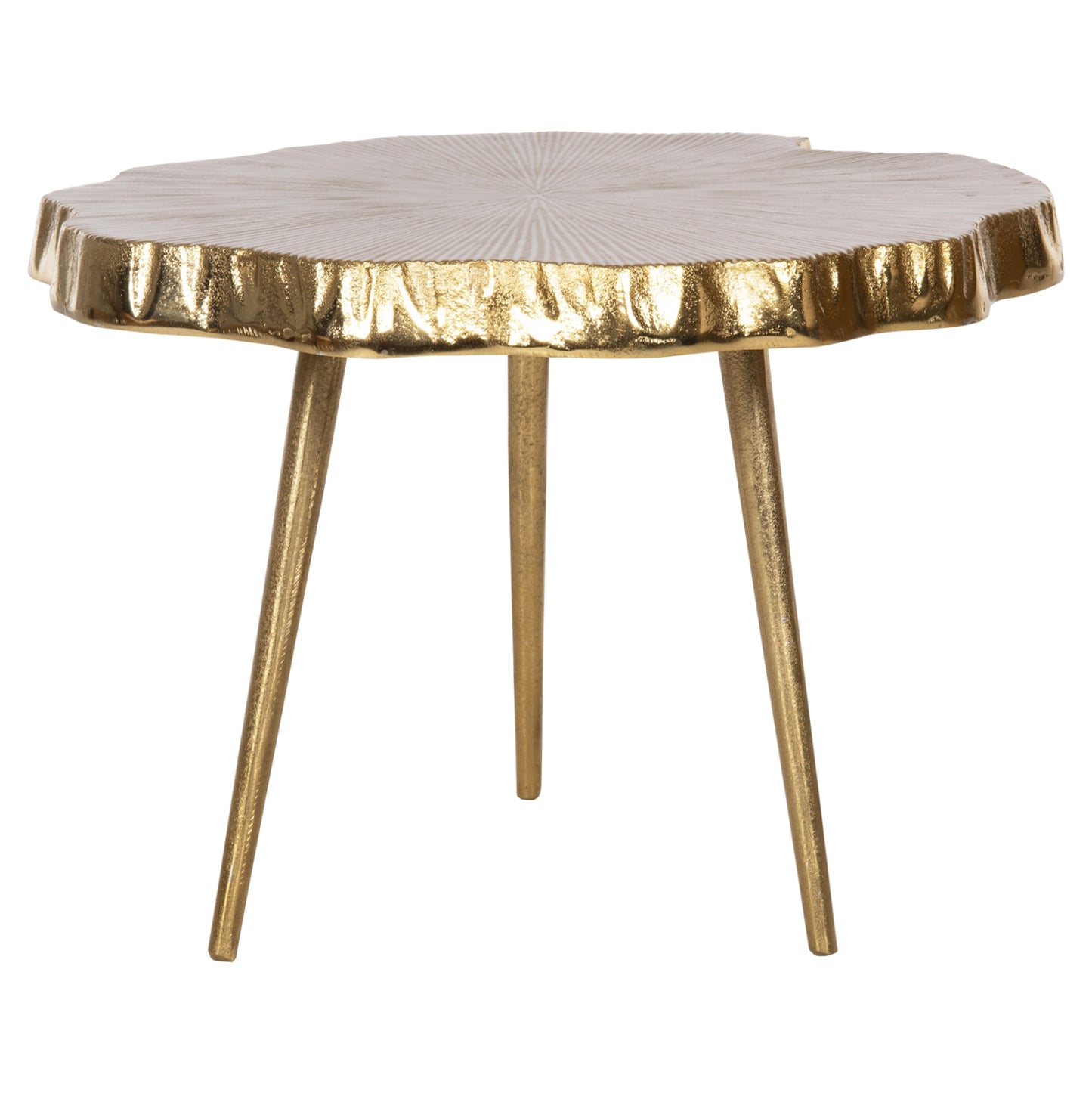 Side Table Angul Hm4264 Metal In Gold-white 48x40x35hcm.