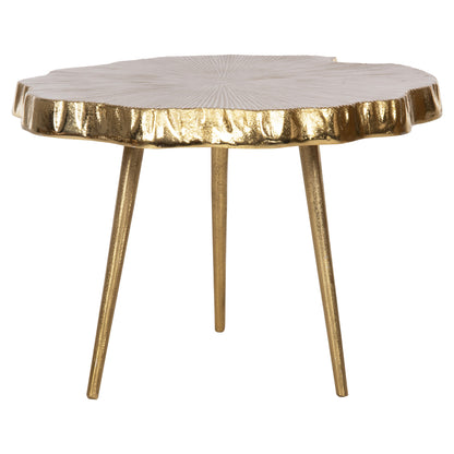 Side Table Angul Hm4264 Metal In Gold-white 48x40x35hcm.