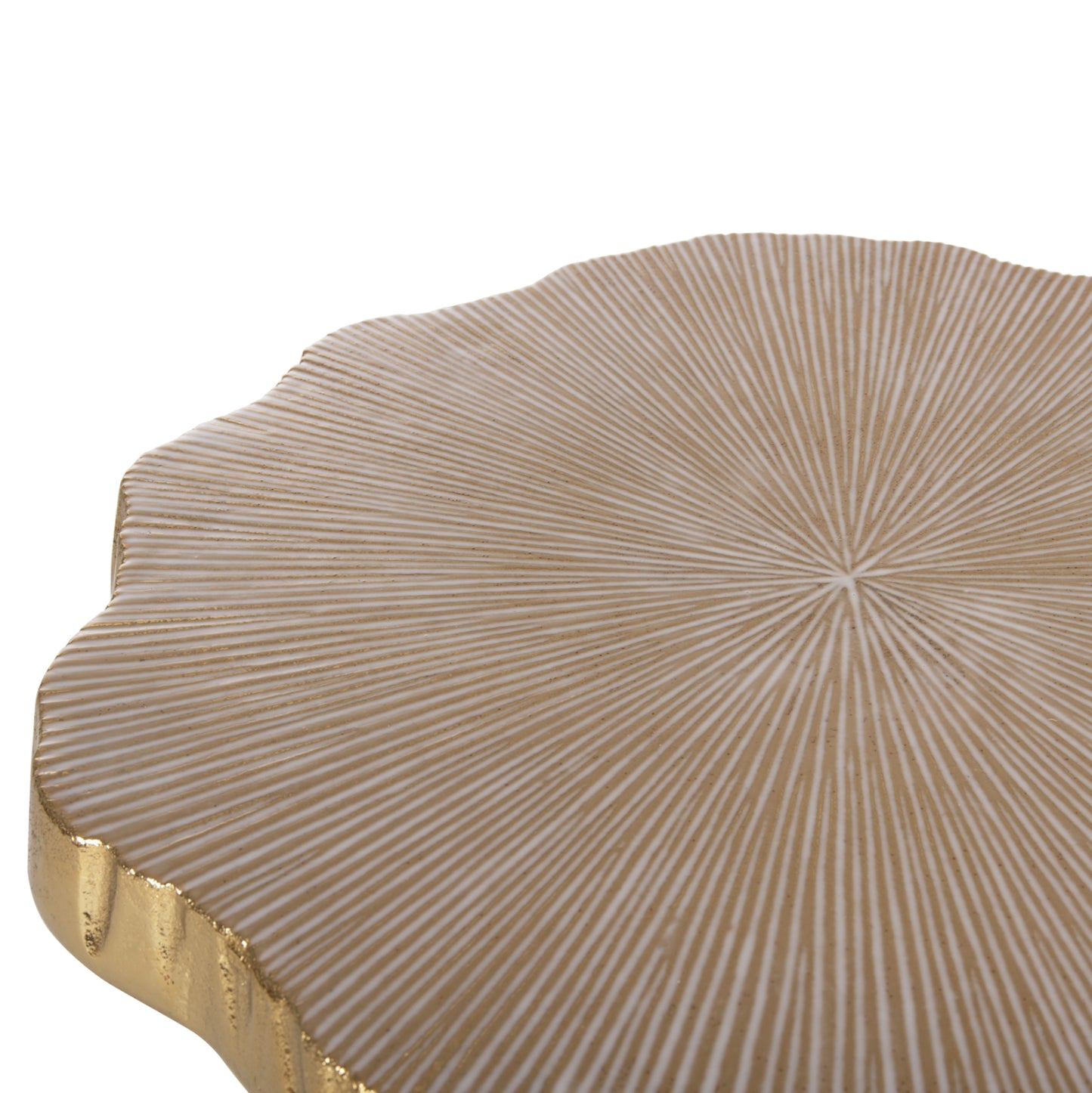 Side Table Angul Hm4264 Metal In Gold-white 48x40x35hcm.
