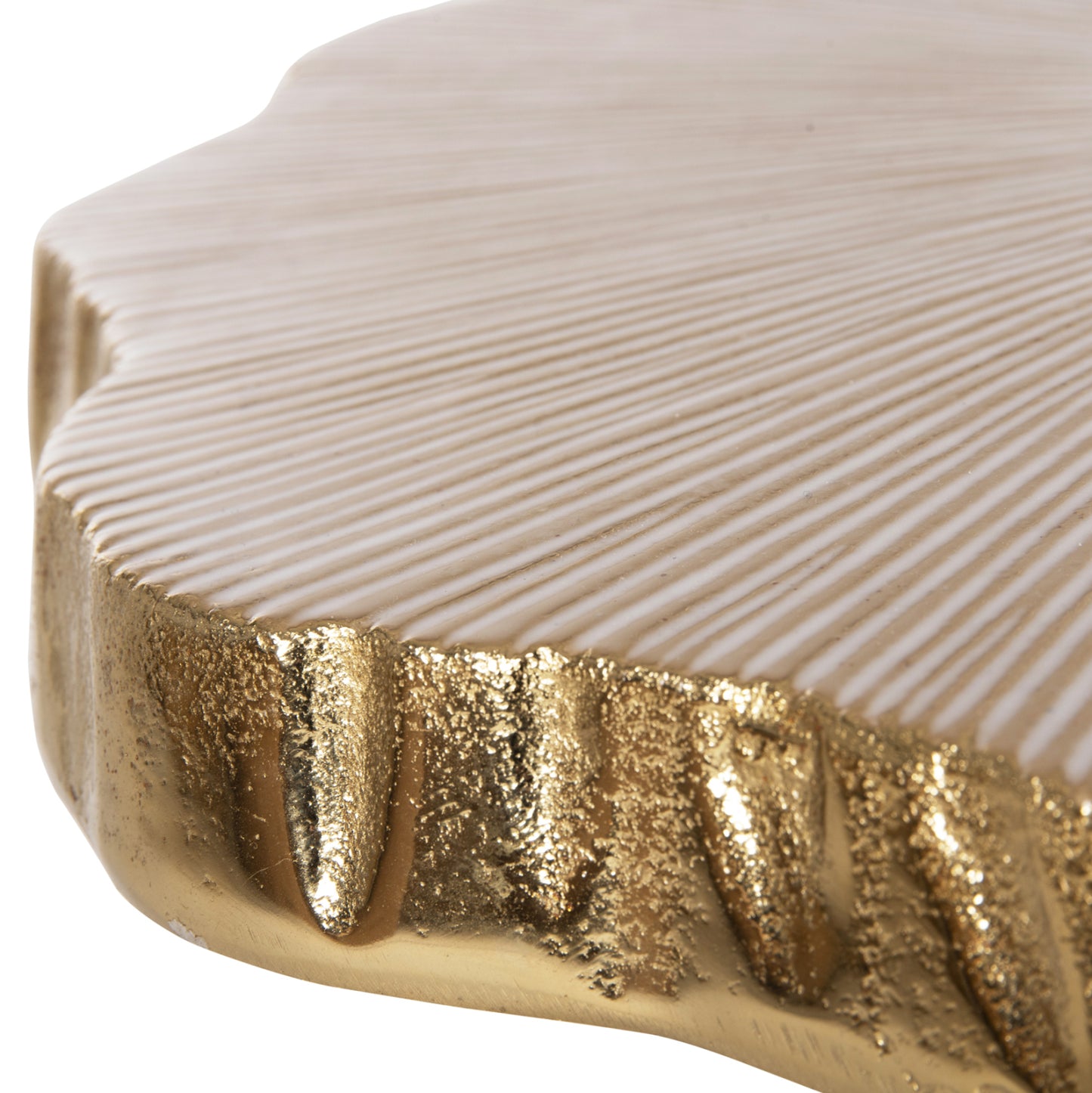 Side Table Angul Hm4264 Metal In Gold-white 48x40x35hcm.