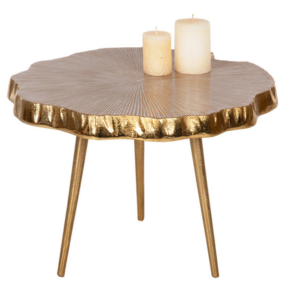 Side Table Angul Hm4264 Metal In Gold-white 48x40x35hcm.