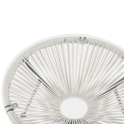 Outdoor Coffee Table Allegra Hm5874.12 Metal In Black- Synthetic Rattan In White Φ47x45hcm.