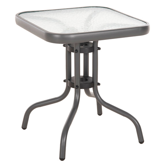 Coffee Table Figo Hm6067.01 Metal In Grey-tempered Glass Top 45x45x51hcm.