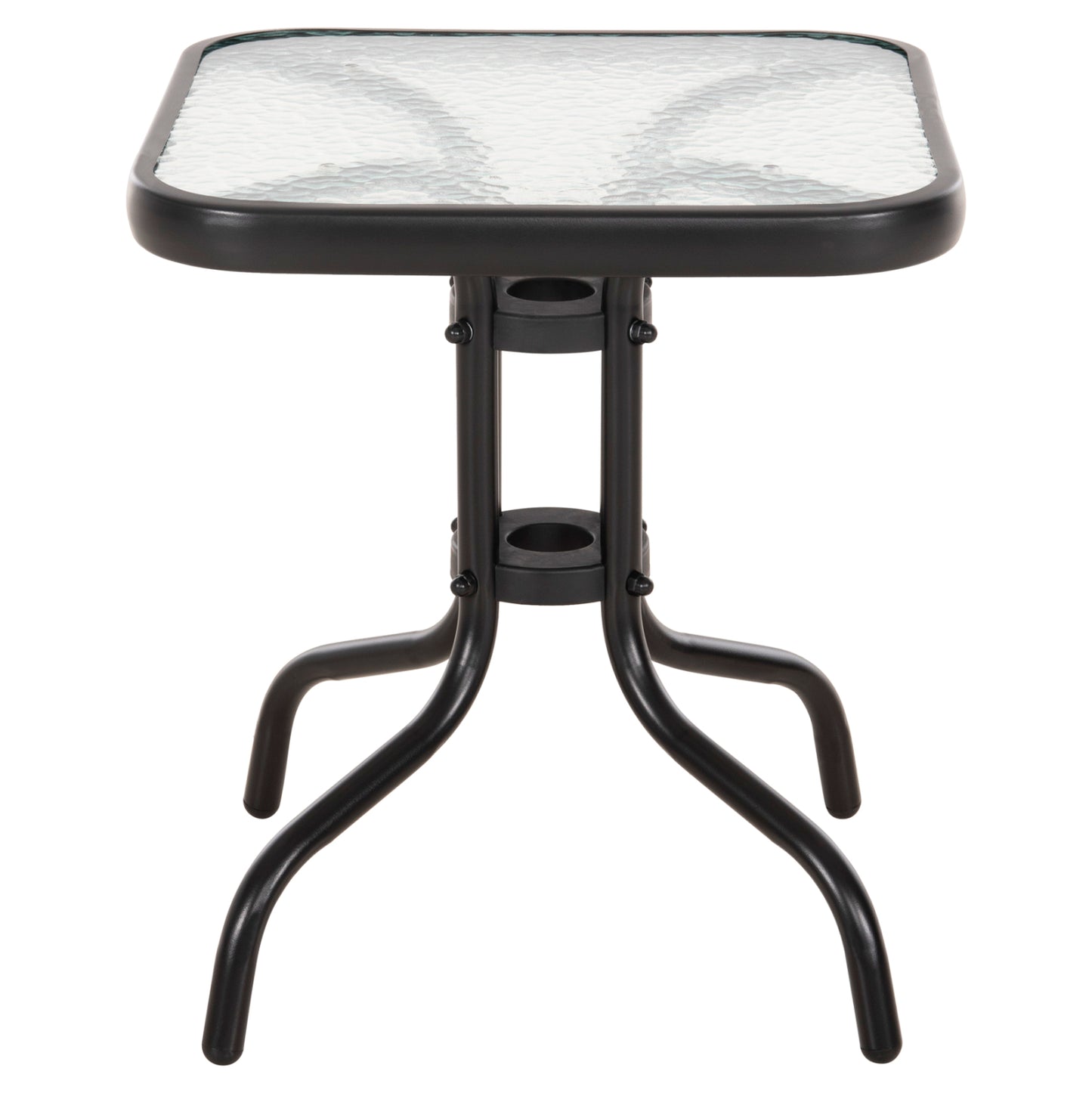 Coffee Table Figo Hm6067.03 Metal In Black-tempered Glass Top 45x45x51hcm.