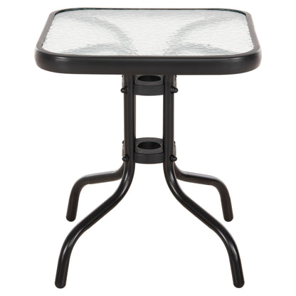Coffee Table Figo Hm6067.03 Metal In Black-tempered Glass Top 45x45x51hcm.