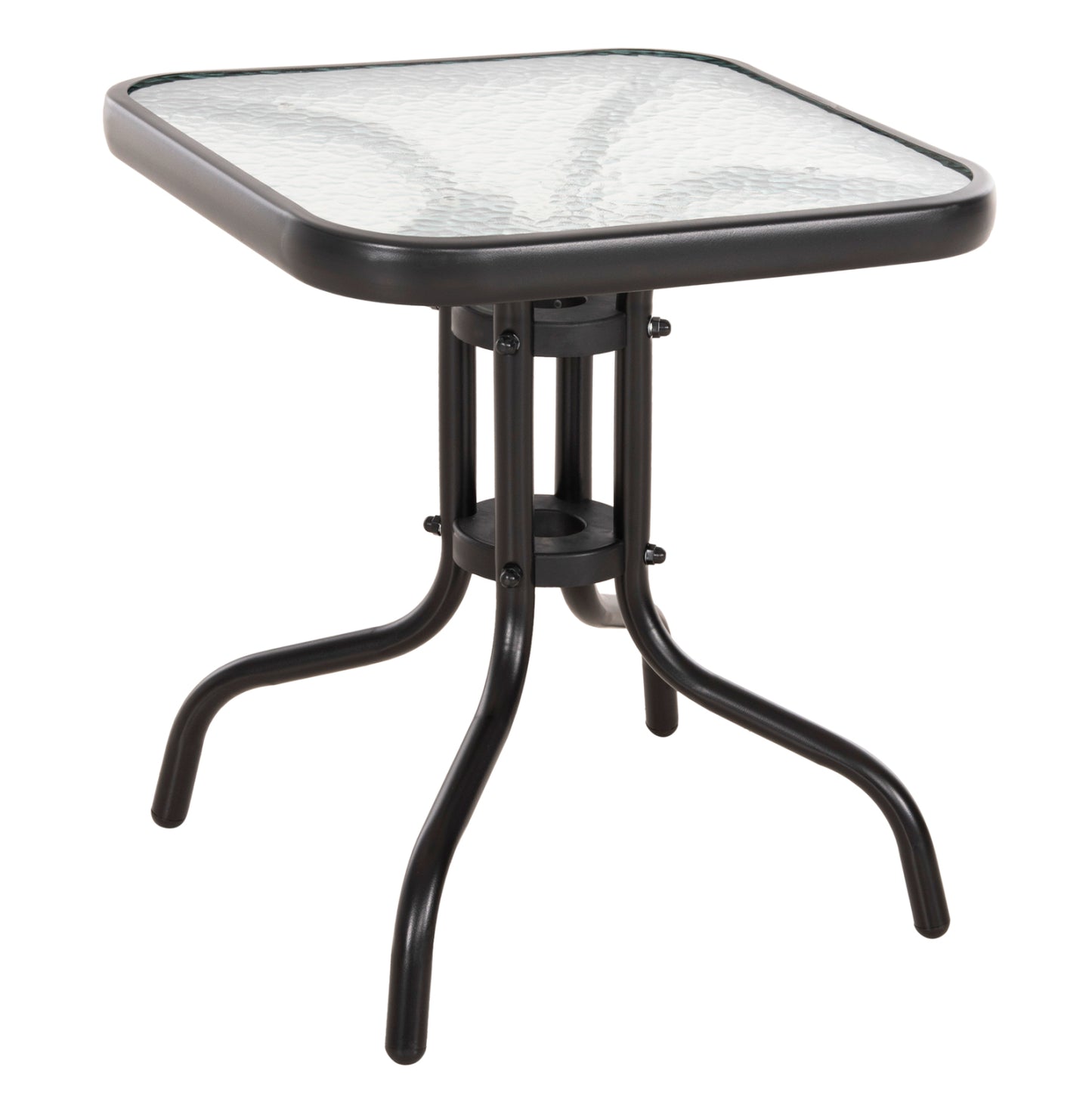 Coffee Table Figo Hm6067.03 Metal In Black-tempered Glass Top 45x45x51hcm.