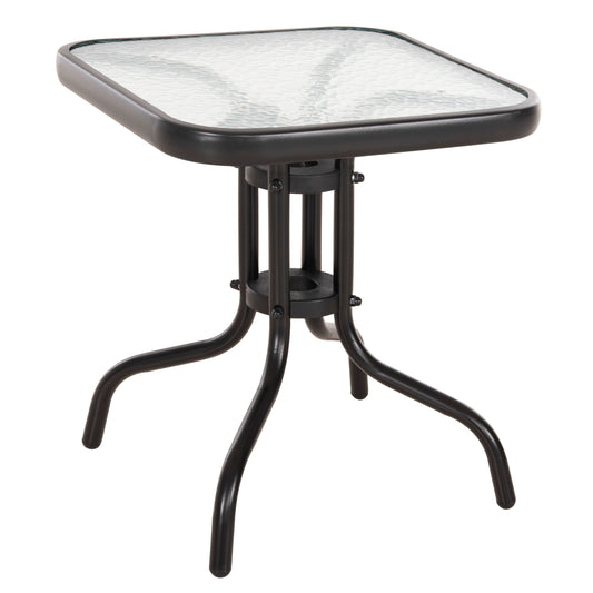 Coffee Table Figo Hm6067.03 Metal In Black-tempered Glass Top 45x45x51hcm.