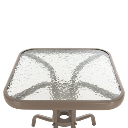 Coffee Table Figo Hm6067.04 Metal In Champagne Color-tempered Glass Top 45x45x51hcm.