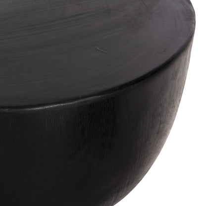 Side Table Pompu Hm9794.02 Solid Suar Wood In Black Color Φ58x34hcm.