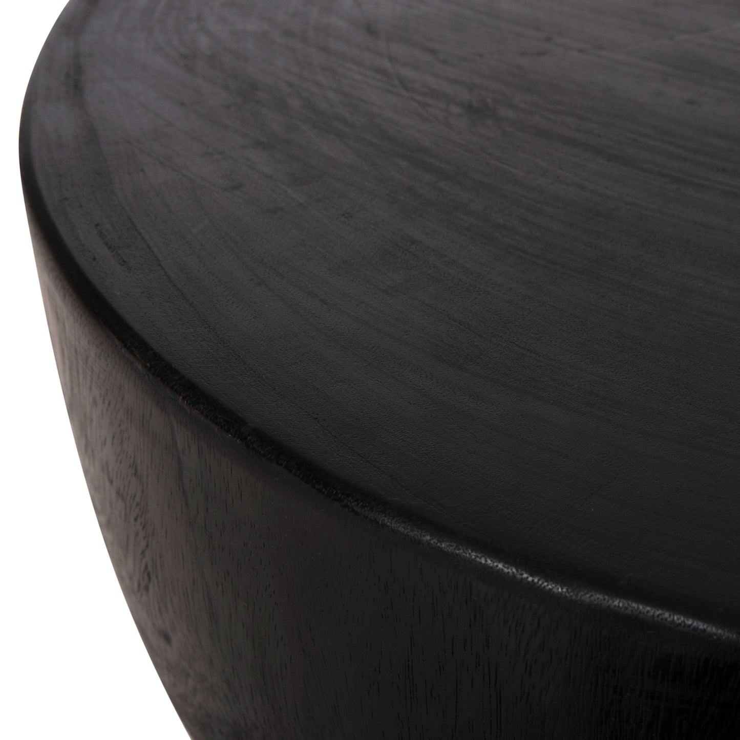 Side Table Pompu Hm9794.02 Solid Suar Wood In Black Color Φ58x34hcm.