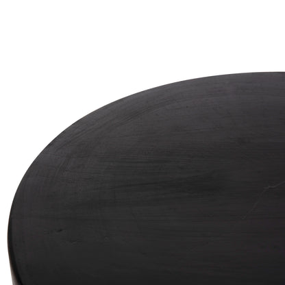Side Table Pompu Hm9794.02 Solid Suar Wood In Black Color Φ58x34hcm.