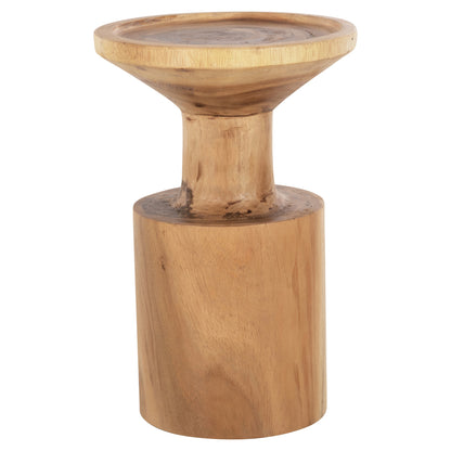 Side Table Bermal Hm9889 Solid Suar Wood In Natural Φ30x46hcm.