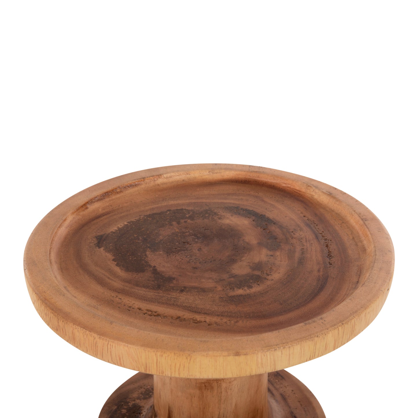 Side Table Bermal Hm9889 Solid Suar Wood In Natural Φ30x46hcm.