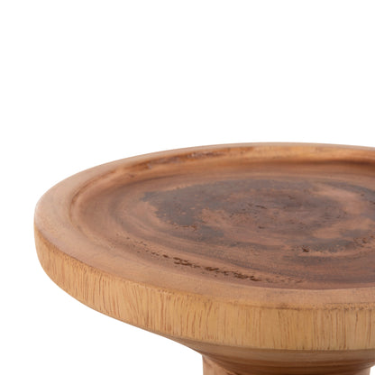 Side Table Bermal Hm9889 Solid Suar Wood In Natural Φ30x46hcm.