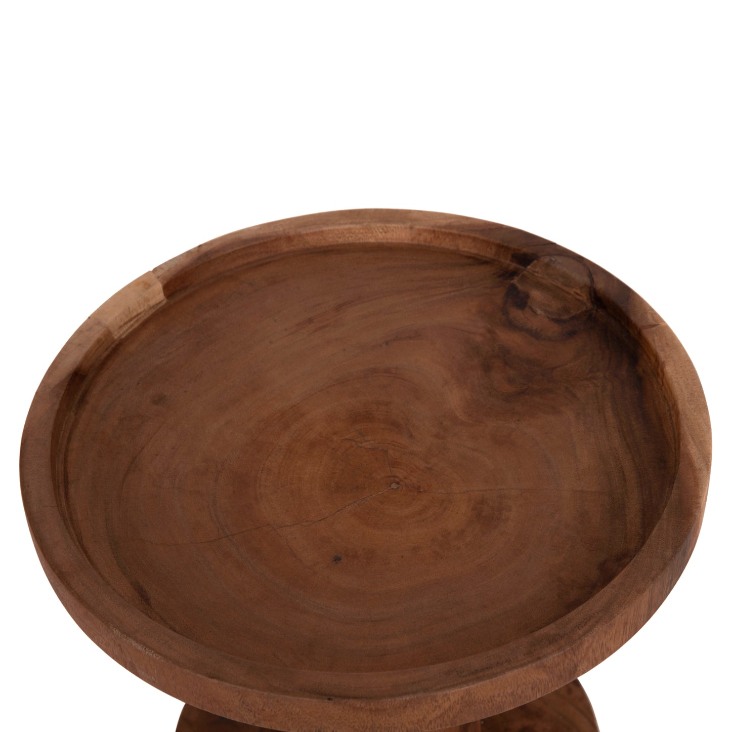 Side Table Bermal Hm9889.11 Solid Suar Wood In Natural Color Φ35x65hcm.