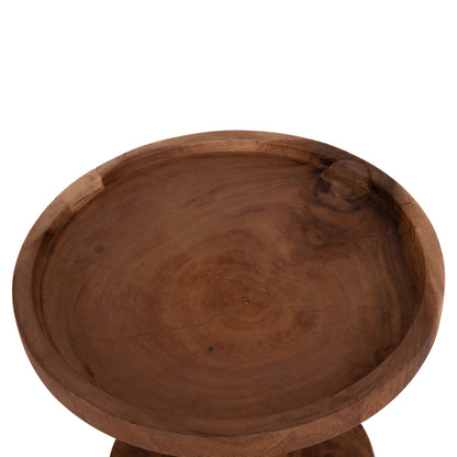 Side Table Bermal Hm9889.11 Solid Suar Wood In Natural Color Φ35x65hcm.