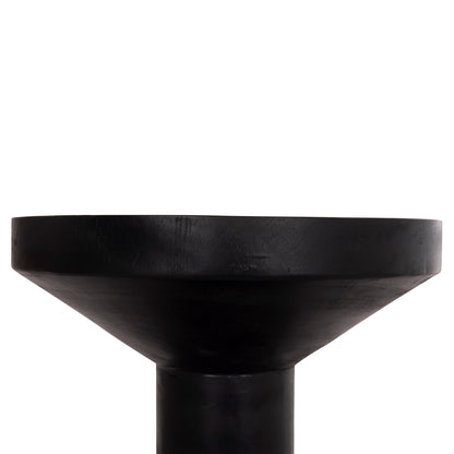 Side Table Bermal Hm9889.12 Solid Suar Wood In Black Color Φ35x65hcm.