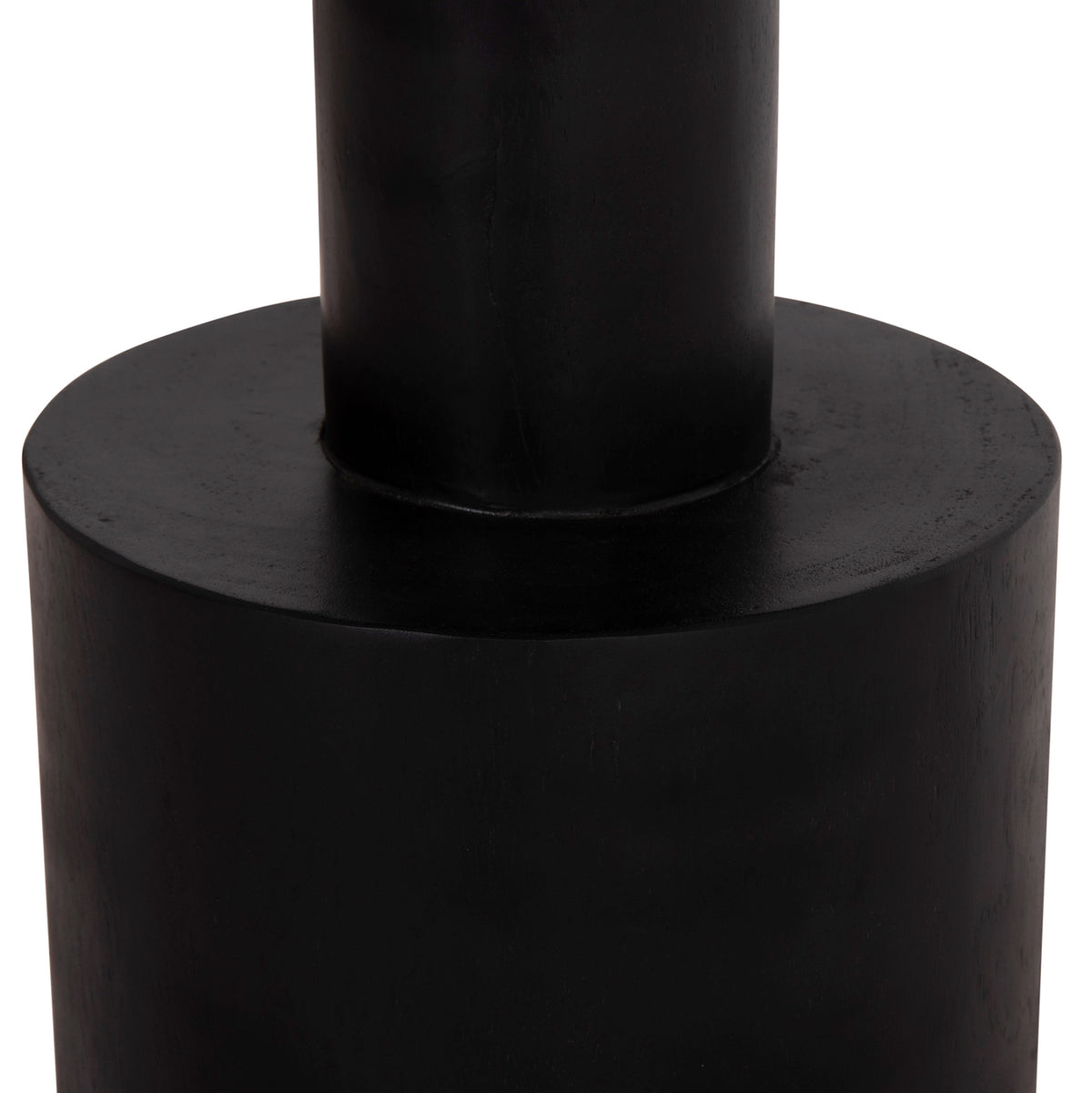 Side Table Bermal Hm9889.12 Solid Suar Wood In Black Color Φ35x65hcm.