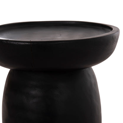 Side Table Loki Hm9899.12 Solid Suar Wood In Black Φ30x50hcm.