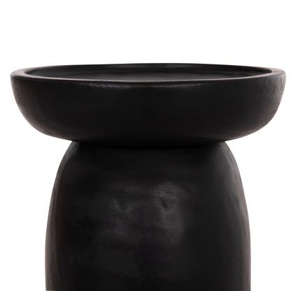Side Table Loki Hm9899.12 Solid Suar Wood In Black Φ30x50hcm.