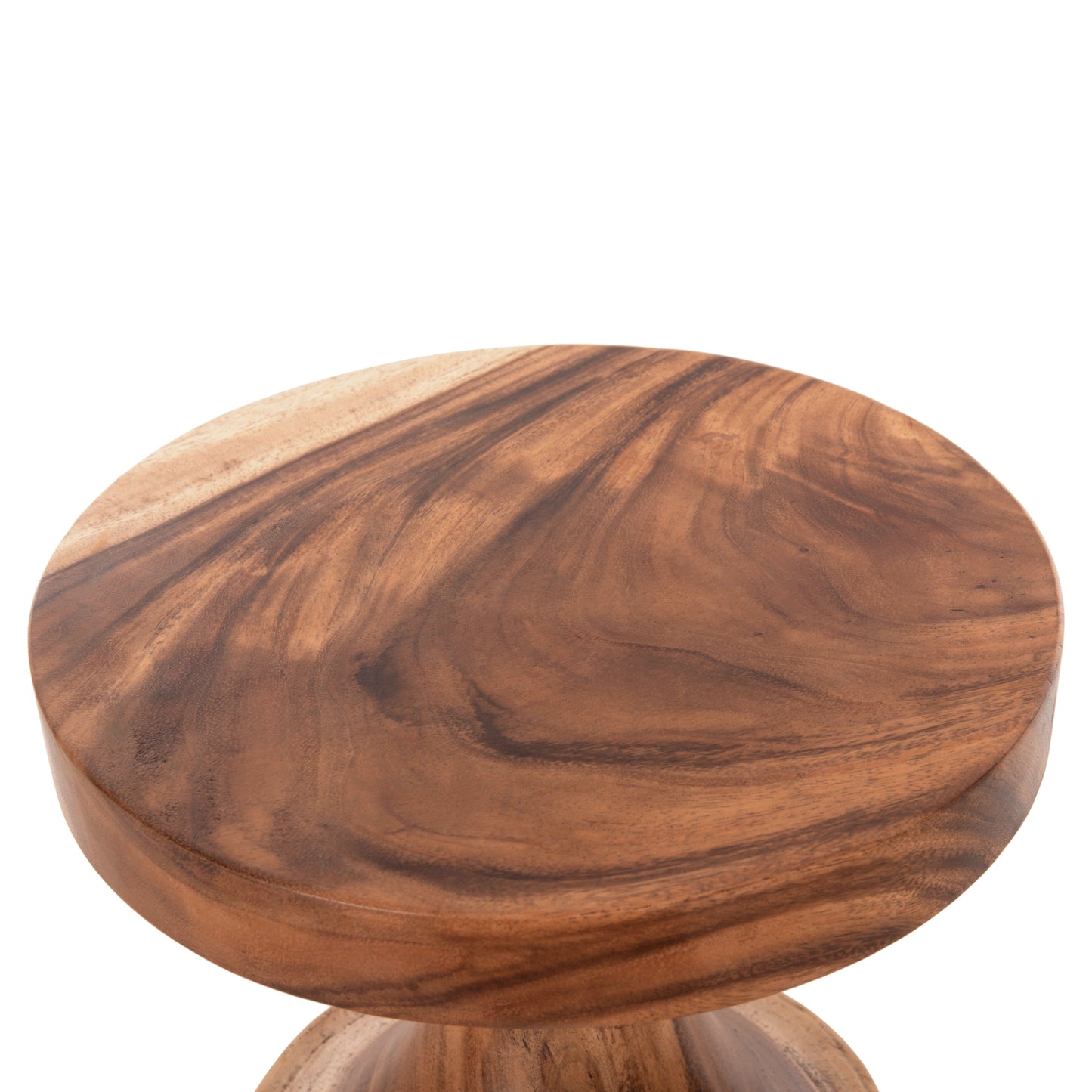 Side Table Berman Hm9902 Solid Suar Wood In Natural Φ35x51hcm.
