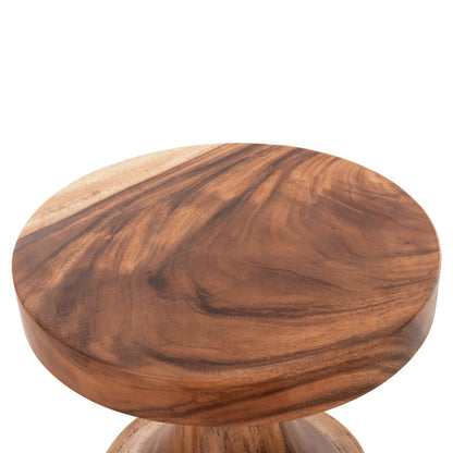 Side Table Berman Hm9902 Solid Suar Wood In Natural Φ35x51hcm.