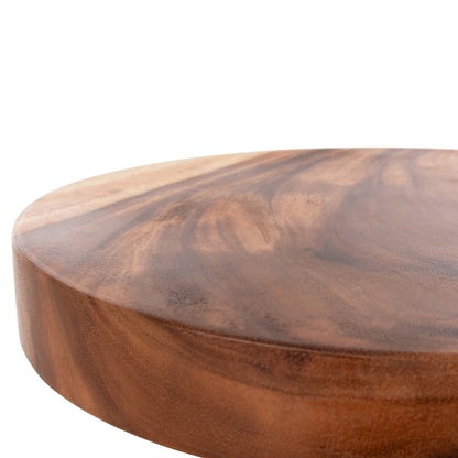 Side Table Berman Hm9902 Solid Suar Wood In Natural Φ35x51hcm.