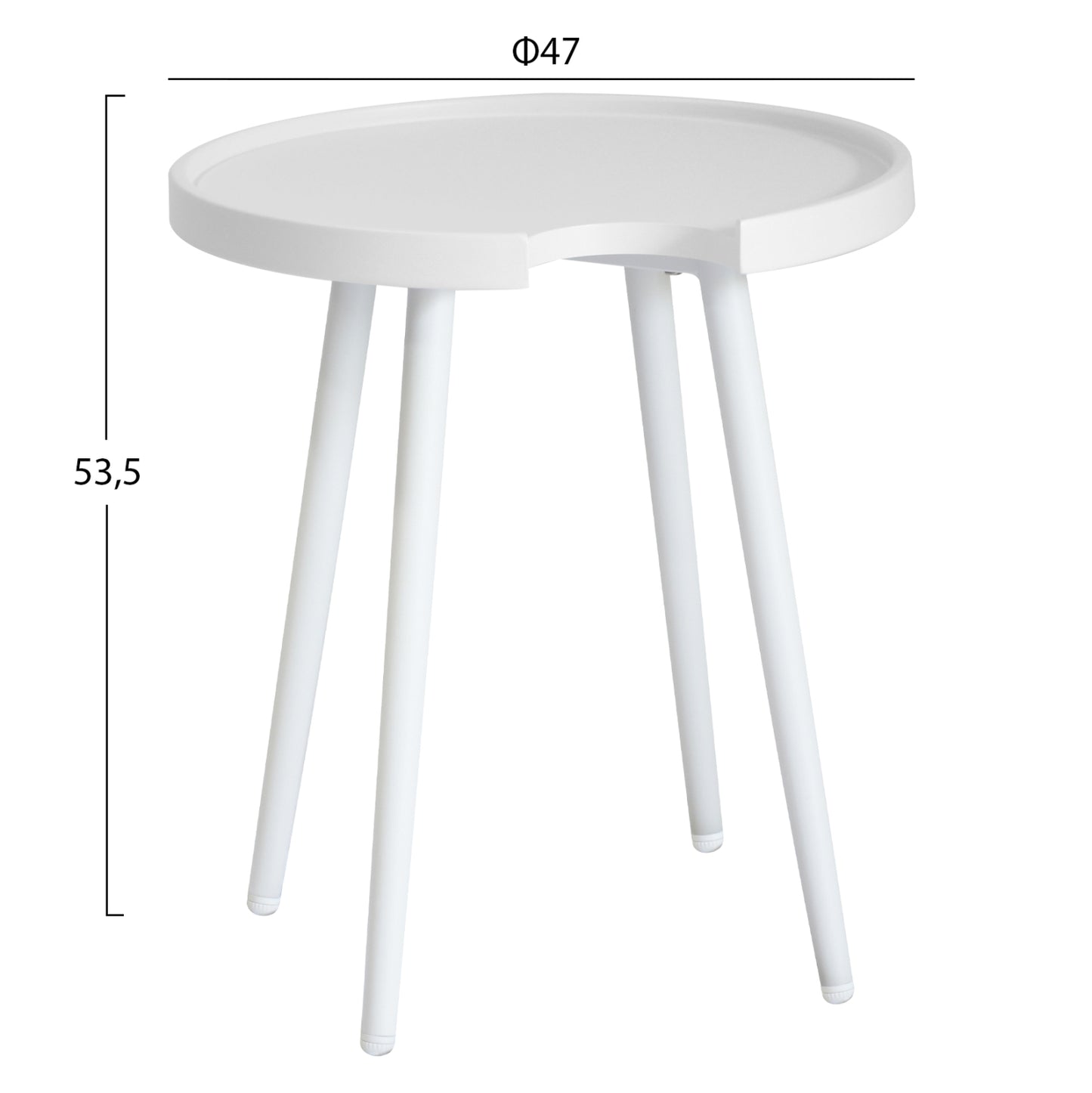 Outdoor Round Side Table Teroc Hm6433.02 Aluminum In White Φ47x53hcm.