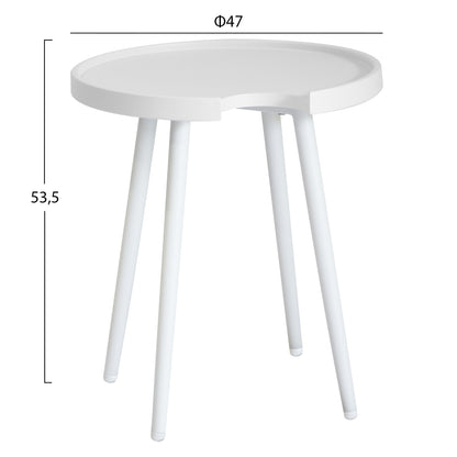 Outdoor Round Side Table Teroc Hm6433.02 Aluminum In White Φ47x53hcm.