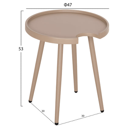 Outdoor Round Side Table Teroc Hm6433.03 Aluminum In Cappuccino Φ47x53hcm.