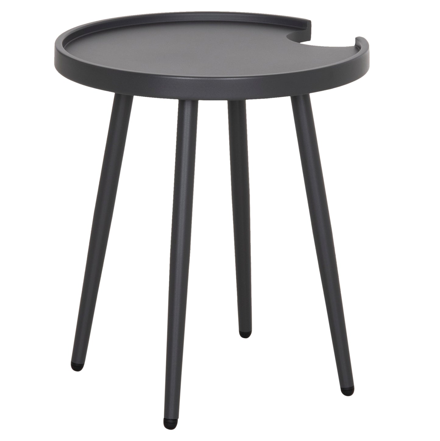 Outdoor Round Side Table Teroc Hm6433.01 Aluminum In Grey Φ47x53hcm.