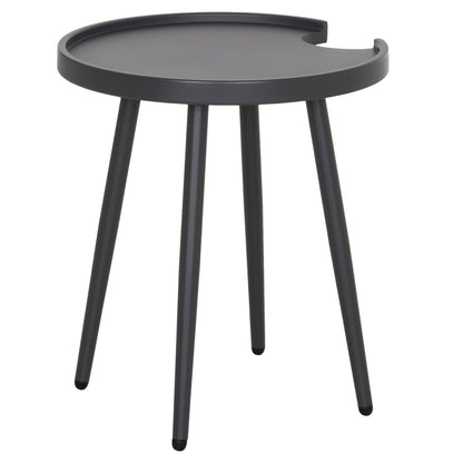 Outdoor Round Side Table Teroc Hm6433.01 Aluminum In Grey Φ47x53hcm.