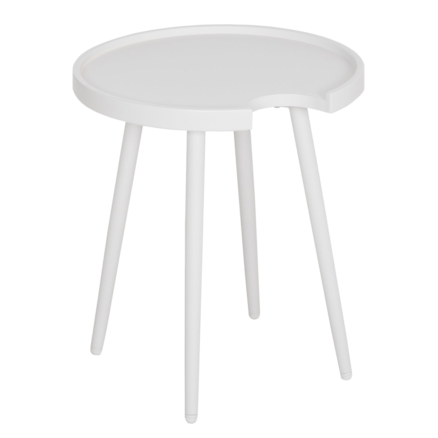 Outdoor Round Side Table Teroc Hm6433.02 Aluminum In White Φ47x53hcm.