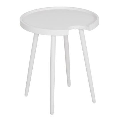 Outdoor Round Side Table Teroc Hm6433.02 Aluminum In White Φ47x53hcm.