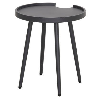 Outdoor Round Side Table Teroc Hm6433.01 Aluminum In Grey Φ47x53hcm.