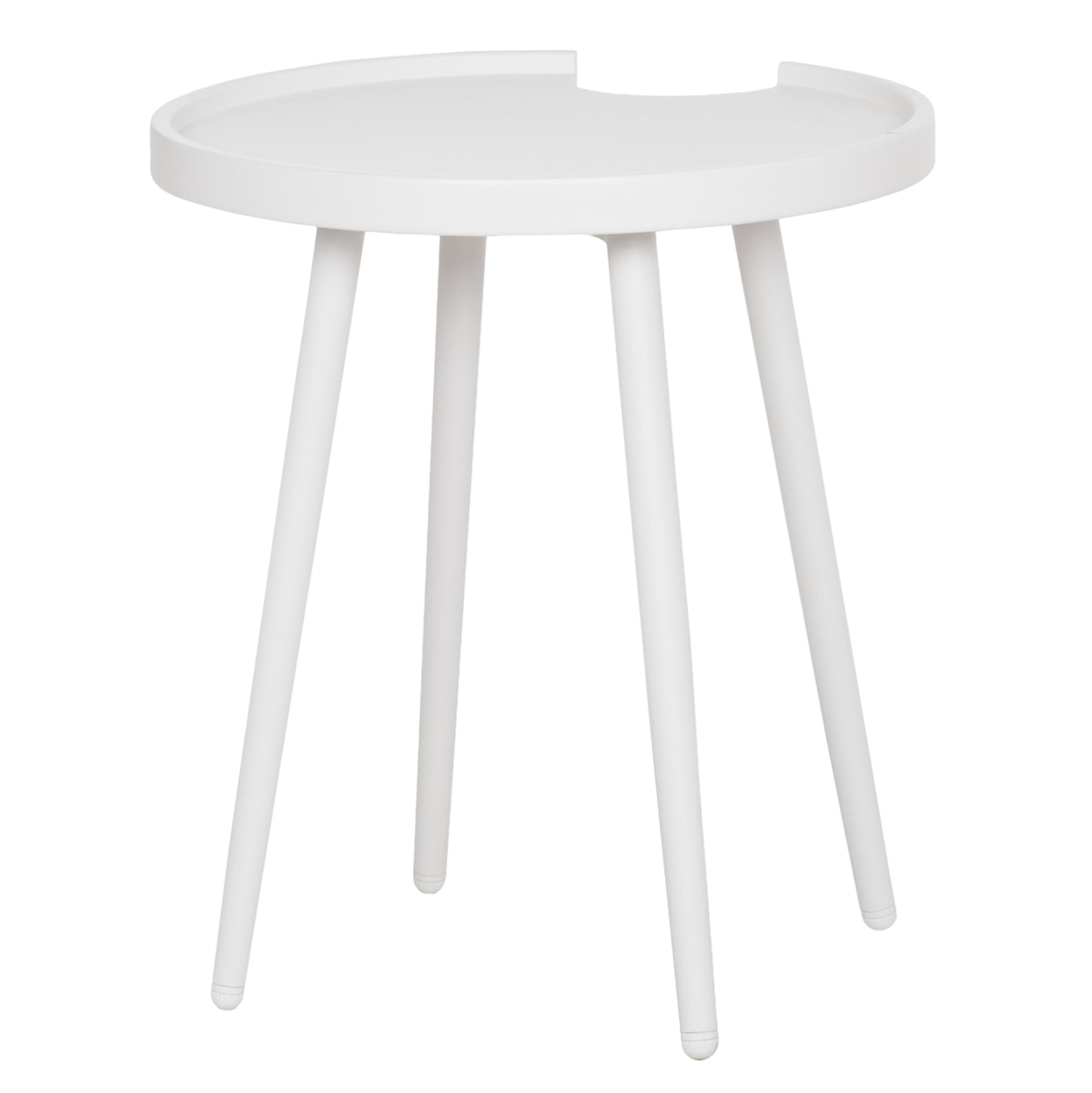 Outdoor Round Side Table Teroc Hm6433.02 Aluminum In White Φ47x53hcm.