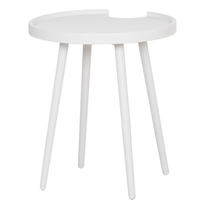 Outdoor Round Side Table Teroc Hm6433.02 Aluminum In White Φ47x53hcm.