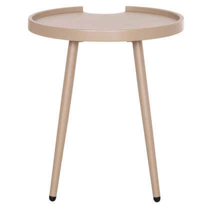 Outdoor Round Side Table Teroc Hm6433.03 Aluminum In Cappuccino Φ47x53hcm.