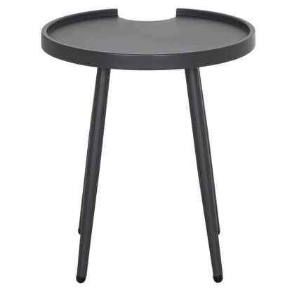 Outdoor Round Side Table Teroc Hm6433.01 Aluminum In Grey Φ47x53hcm.